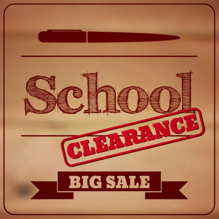 Back to School - retro typography design logos. Sale and clearance labels. Vector illustration.のイラスト素材