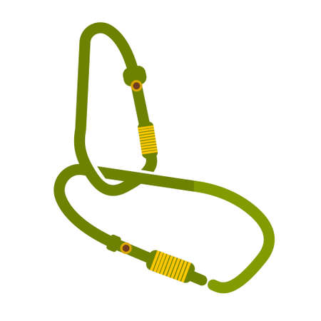Camping equipment. Carabiners isolated on white background. ?arbines vector illustration.のイラスト素材