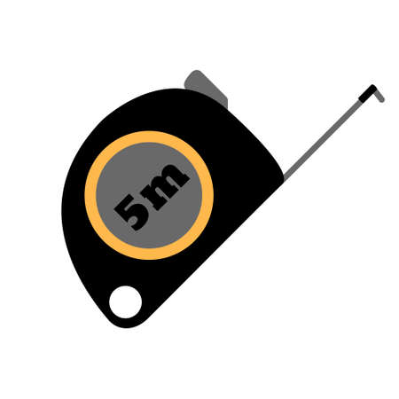 Roulette measure building vector flat icon. Construction working tool item.のイラスト素材