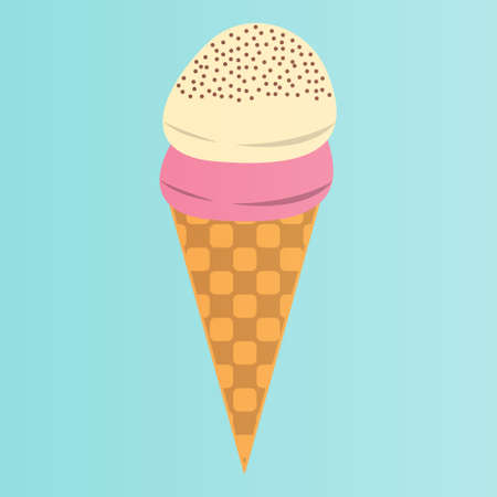 Ice Cream Flat Icon. Vector Illustration.のイラスト素材