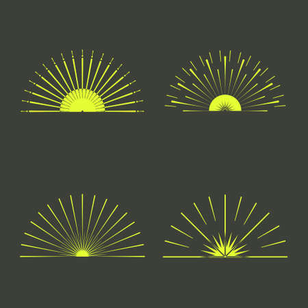 Retro Sun burst shapes. Vintage starburstのイラスト素材