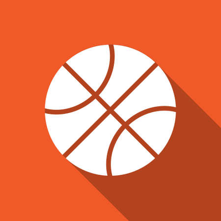 Equipment for sports. Flat Sports Objects for Team Games. Isolated basketball ball. Vector illustration.のイラスト素材