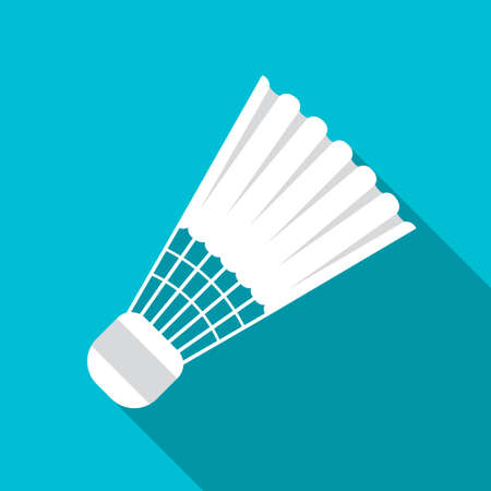 Equipment for sports. Flat Sports Objects for badminton. Isolated shuttlecock. Vector illustration.のイラスト素材