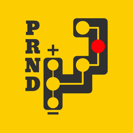 Automatic transmission flat icon on background. Vector illustration. Isolated.のイラスト素材