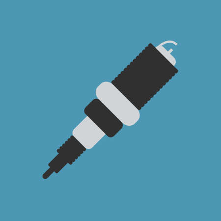 Spark Plug flat icon on background. Vector illustration. Isolated.