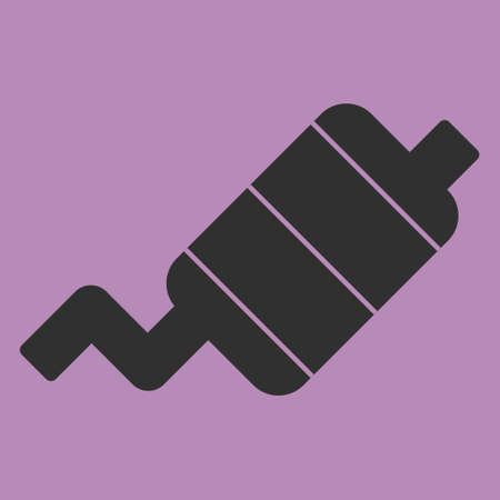 Exhaust pipe flat icon on background. Vector illustration. Isolated.のイラスト素材