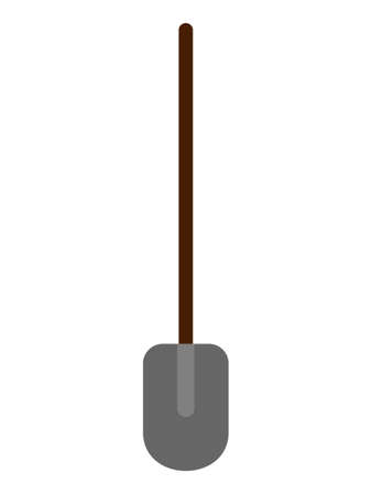 Flat Shovel icon on white background. Vector Illustration.のイラスト素材