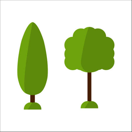 Fir flat tree icon. Spruce tree icon on white background. Fir logo concept. Vector illustration.のイラスト素材