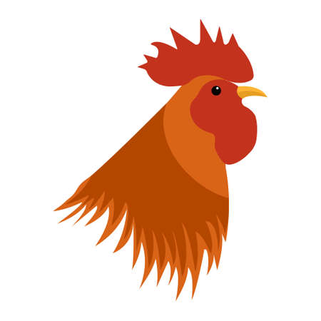 Rooster, symbol of 2017 on the Chinese calendar Vector element for New Year's design greeting cards, posters, flyers.のイラスト素材