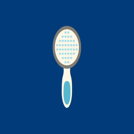 Comb flat icon on blue background. Vector illustration.のイラスト素材