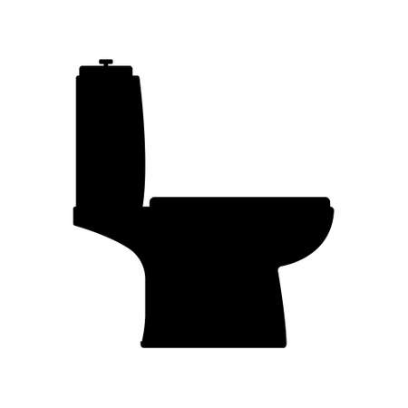 Toilet flat icon on blue background. Vector illustration.のイラスト素材