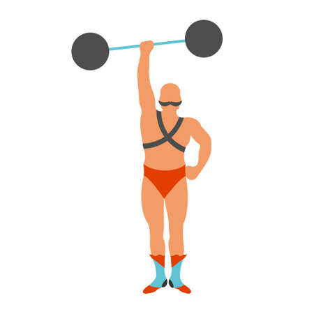 Circus Strongman icon. Vintage Vector illustration.のイラスト素材
