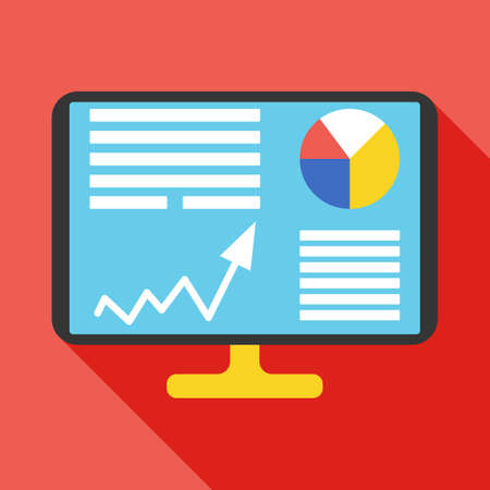 Analysis icon. Business concept for web and ui design. Flat Vector illustration.のイラスト素材