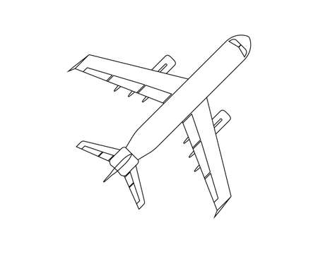 Airplane flat icon and logo. Outline Vector illustration.のイラスト素材