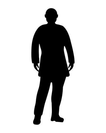 Man Silhouette on white Background. Vector illustration.のイラスト素材
