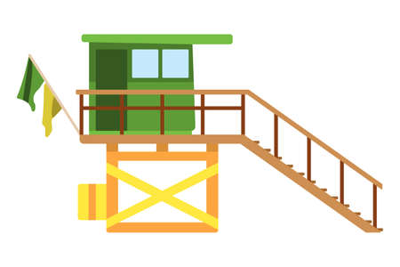Baywatch house flat icon. Cartoon Vector illustration.のイラスト素材