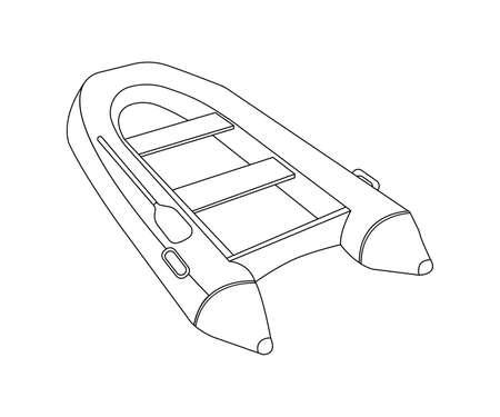 Raft flat icon and sign. Outline Vector Illustration.のイラスト素材