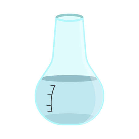 Cartoon Laboratory Flask icon. Schools Supplies. Isolated Vector illustration.のイラスト素材