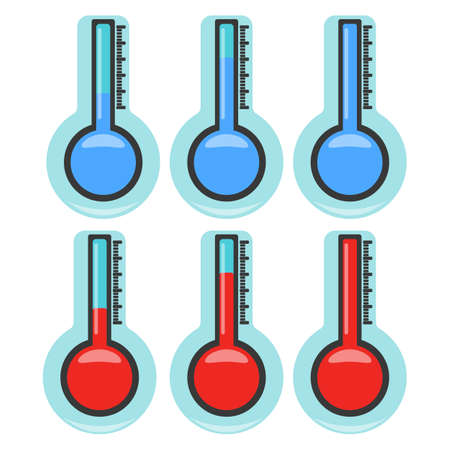Thermometer Icon. Weather label for Web on white background. Vector Illustration.のイラスト素材