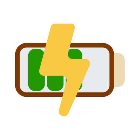 Battery Icon. Energy label for Web on white background. Flat Vector Illustration.のイラスト素材