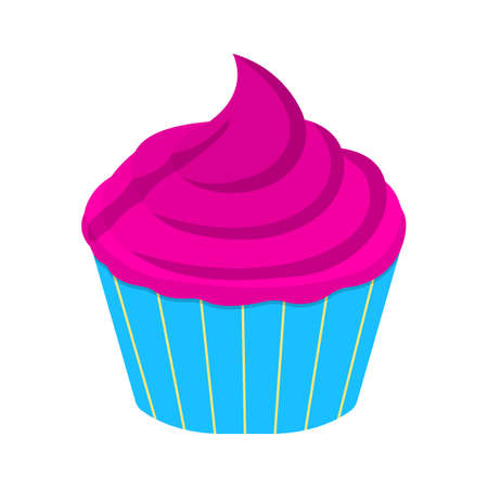 Cupcake icon. Fantasy World of the Unicorn. Cartoon style. Vector Illustration.のイラスト素材