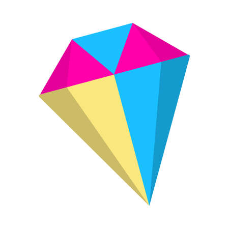 Diamond icon. Fantasy World of the Unicorn. Cartoon style. Vector Illustration.のイラスト素材