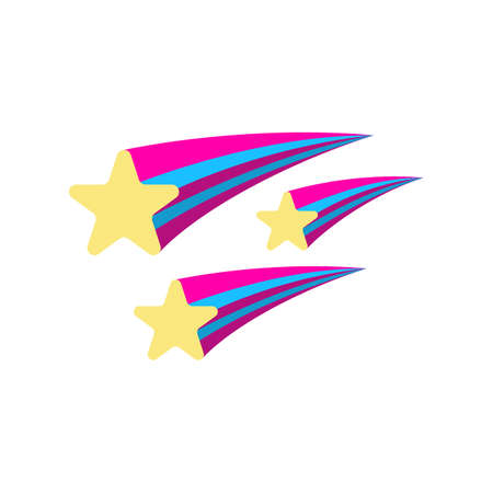 Star icon. Fantasy World of the Unicorn. Cartoon style. Vector Illustration.のイラスト素材