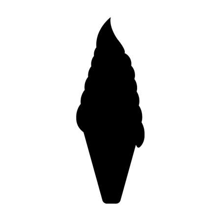 Ice Cream icon. Fantasy World of the Unicorn. Black and Simple style. Vector Illustration.のイラスト素材