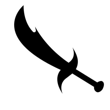 Sword icon. Label of fantasy and medieval weapon. Simple style. Vector illustration icon.のイラスト素材