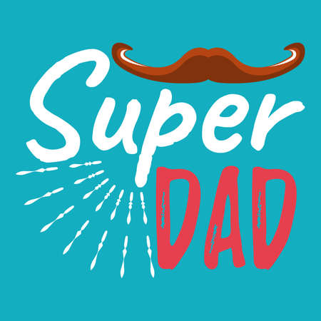 Super Dad banner and giftcard. Father's Day Poster Sign on Background. Vector Illustration.のイラスト素材