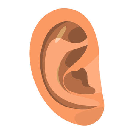 Woman Ear. Face Body Icon. Vector Illustration Label.のイラスト素材
