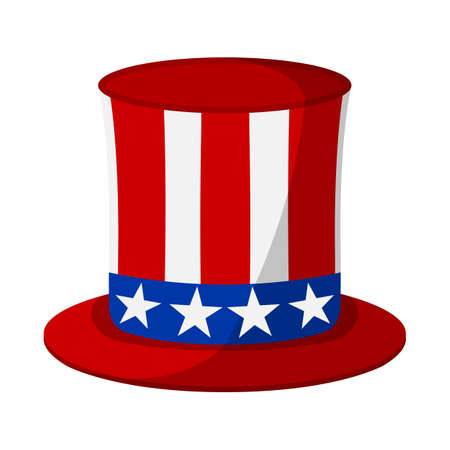 Uncle Sam hat Icon. Happy 4 th July and Independence Day. Vector illustration.のイラスト素材