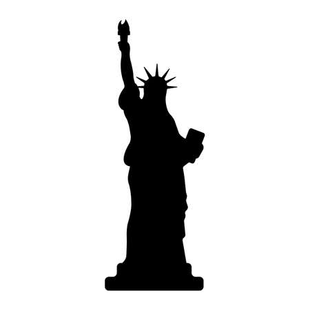 Statue of Liberty Icon. Happy 4 th July and Independence Day. Vector illustration.のイラスト素材