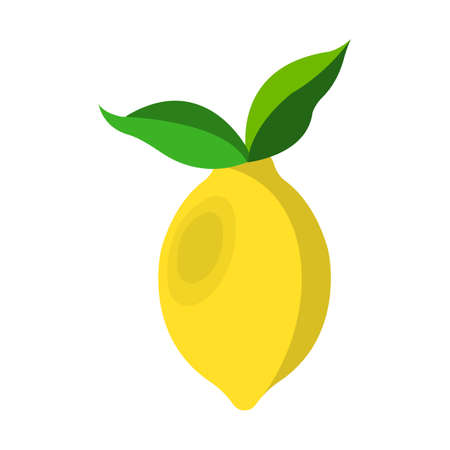 Lemon Icon. Food with Healthy Fats and Oils. Cartoon Vector Illustration.のイラスト素材