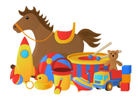Concept of Childrens Toy icon. Cartoon style. Vector Illustration.のイラスト素材