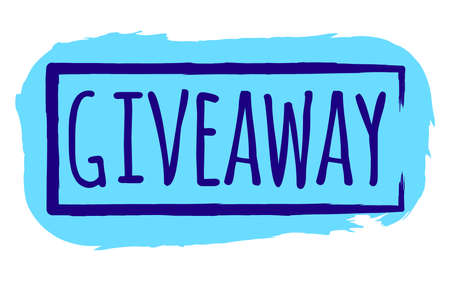 Giveaway banner concept for web, gift card and postcard calligraphy. Template for Greetings, Congratulations, Housewarming posters, Invitations, Photo overlays. Vector illustration.のイラスト素材