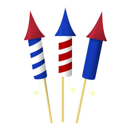 Firework Icon. Happy 4 th July and Independence Day. Cartoon Vector illustration.のイラスト素材