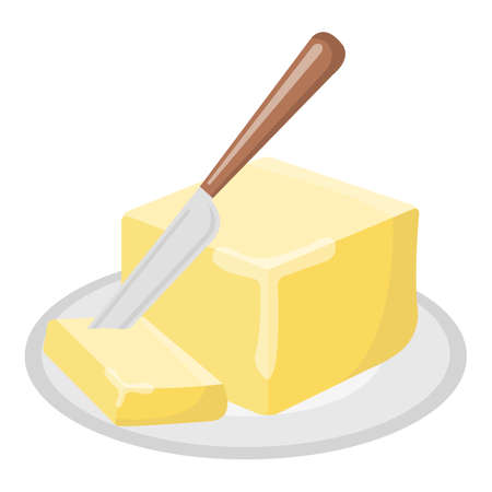 Butter oil Icon. Oil, Fat, Food label, for Web and Banners. Cartoon Vector Illustration.のイラスト素材