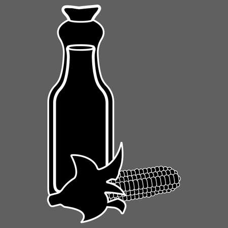 Corn oil Icon. Oil, Fat, Food label, for Web and Banners. Simple Vector Illustration.のイラスト素材