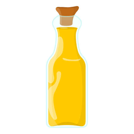 Corn oil Icon. Oil, Fat, Food label, for Web and Banners. Cartoon Vector Illustration.のイラスト素材