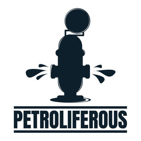 Petroliferous label with Oil Drop. Oil Development and Extraction. World Petrol Production. Oil Business Symbol, Icon and Badge. Simple Vector illustration.のイラスト素材