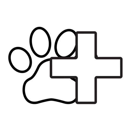Paw Icon. Concept for Healthcare Medicine and Pet Care. Outline and Black Domestic Animal. Pets Symbol, Icon and Badge. Simple Vector illustration.のイラスト素材