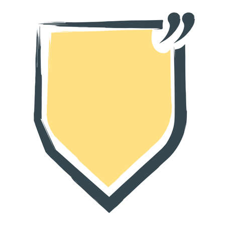 Quote Blank Icon and Label on White Background in Box. Template for Note, Message, Comment and Thoughts. Simple Vector Illustration.のイラスト素材