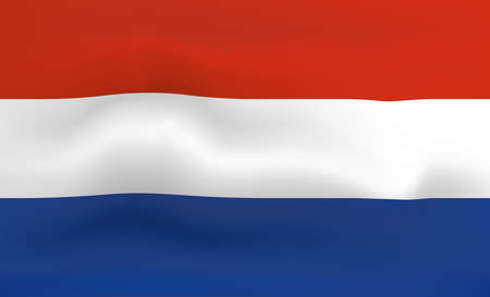 Netherlands Flag Icon and Logo. World National Isolated Flag Banner and Template. Realistic, 3D Vector illustration Art with Wave Effect.のイラスト素材