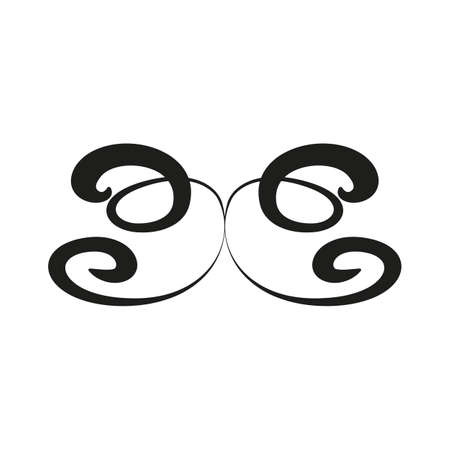 Vintage vector illustration, concept calligraphic line and design frame retro label. Decoration background banner, luxury elegant graphic logo. Isolated on white.のイラスト素材