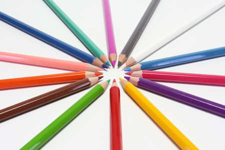 pencils colors circlesの写真素材