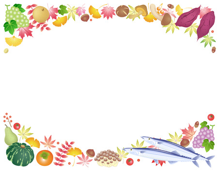 autumn harvest on the white backgroundのイラスト素材