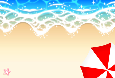 Wave of water on sandy beachのイラスト素材