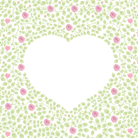 pink rose flowers (heart shaped pattern)のイラスト素材
