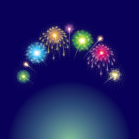 Colorful Fireworks illustrationのイラスト素材